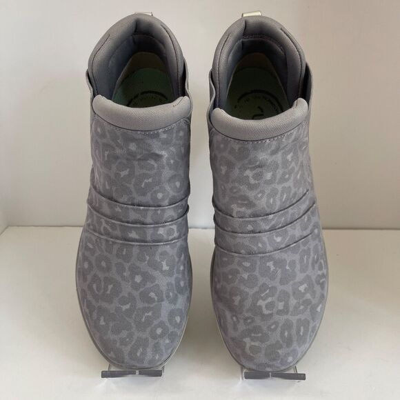Ryka Niah Womens 7 Slip On Comfort Wedge Ankle Boot Bootie Gray Leopard Print - Picture 3 of 8